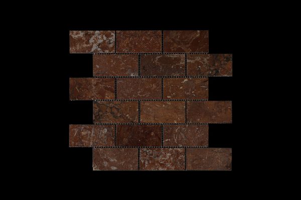 Rosso Chocolate Dark -  Brick Mosaic DK014 POLISHED