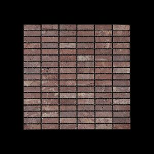 Rosso Chocolate Nimbus - Small Linear Mosaic DK598 TUMBLED