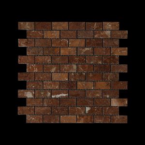 Rosso Chocolate Small Brick Mosaic DK007 POLISHED