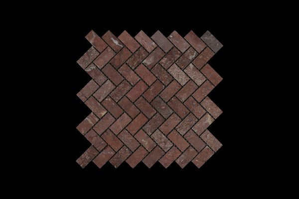 Rosso Chocolate Wave Mosaic DK 002 HONED