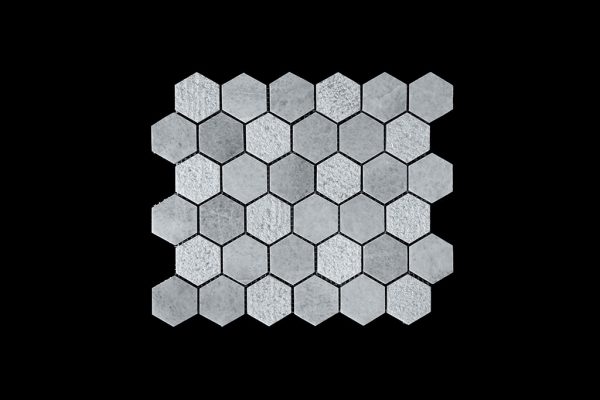 White C - Hexagonal - DK003 POL + BUSH HAMMER