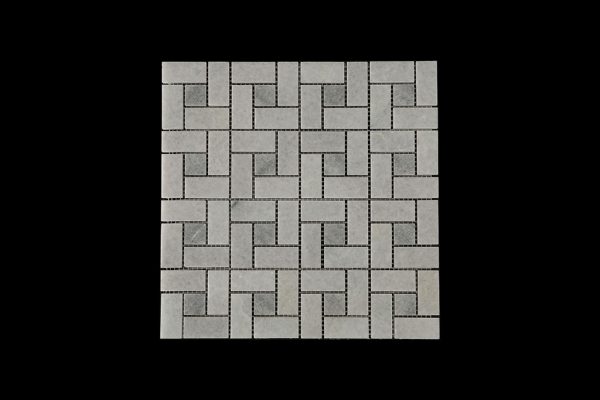 White Crystalline Block Weave Mosaic DK 006 Dot Abu