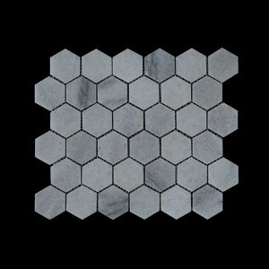 White Crystalline Hexagonal Mosaic DK003 Honed